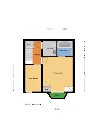 Floorplan - Bergselaan 386C, 3038 CT Rotterdam